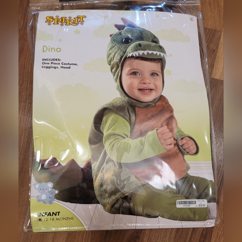 Infant Dino Costume with Hood